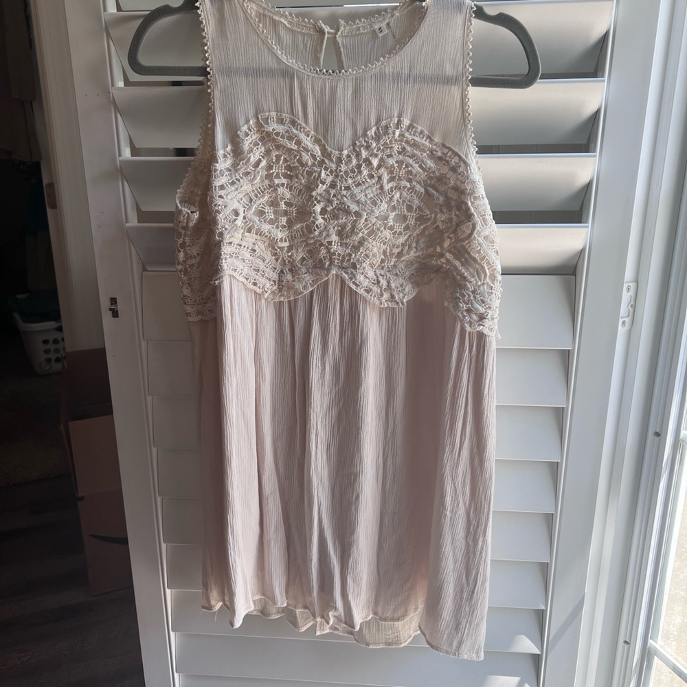 Cream crochet mini dress